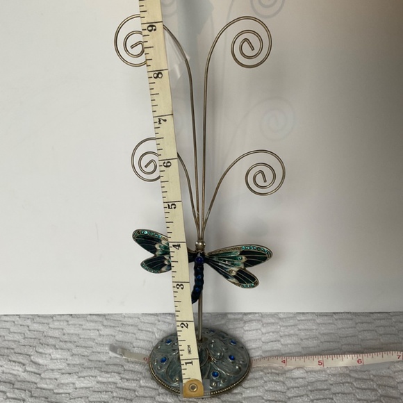 Metal and Enamel Dragonfly Display Stand - Photo or Jewellery Holder - Picture 14 of 16